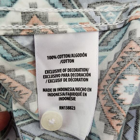 Cody James Western shirt blue brown‎ Aztec long sleeve button front size XXL - Picture 5 of 6